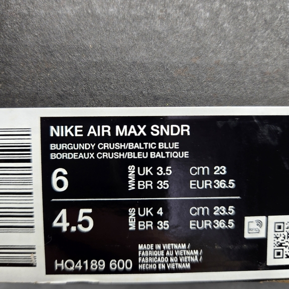 New Nike Air Max Sunder 'Burgundy Crush Baltic Blue' Women's Shoes Size 6 - Picture 8 of 8